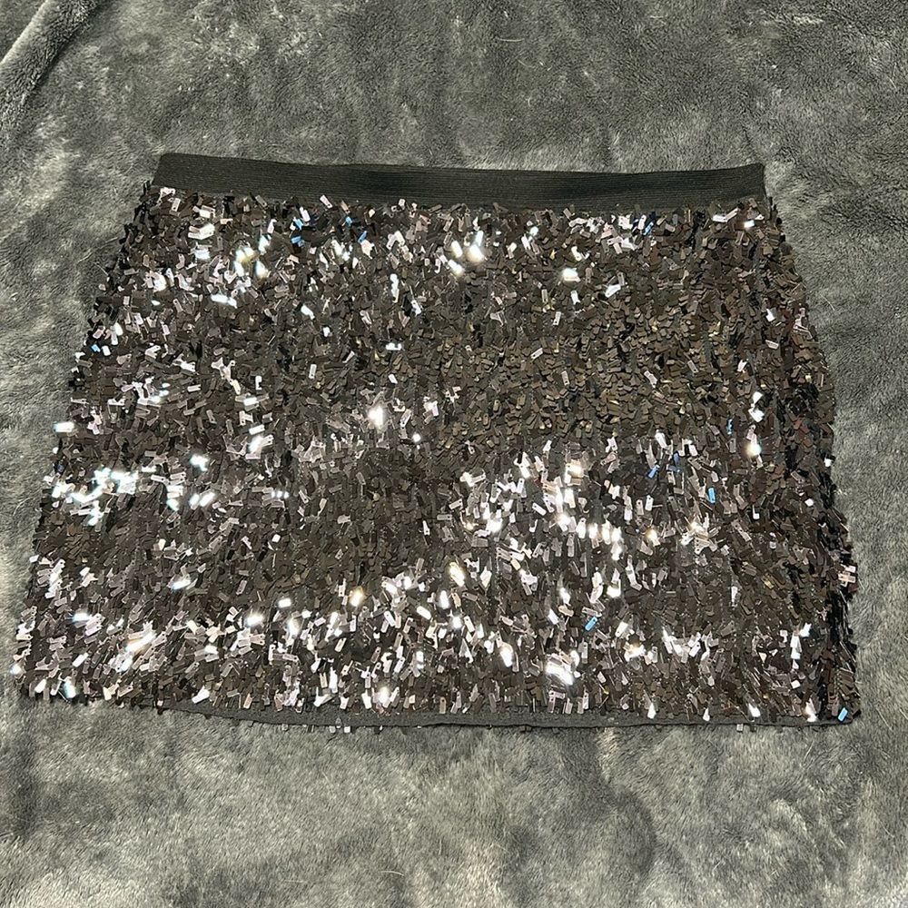 EXPRESS Black Sequin Pencil Mini Skirt Women's Size XS Party Going Out
